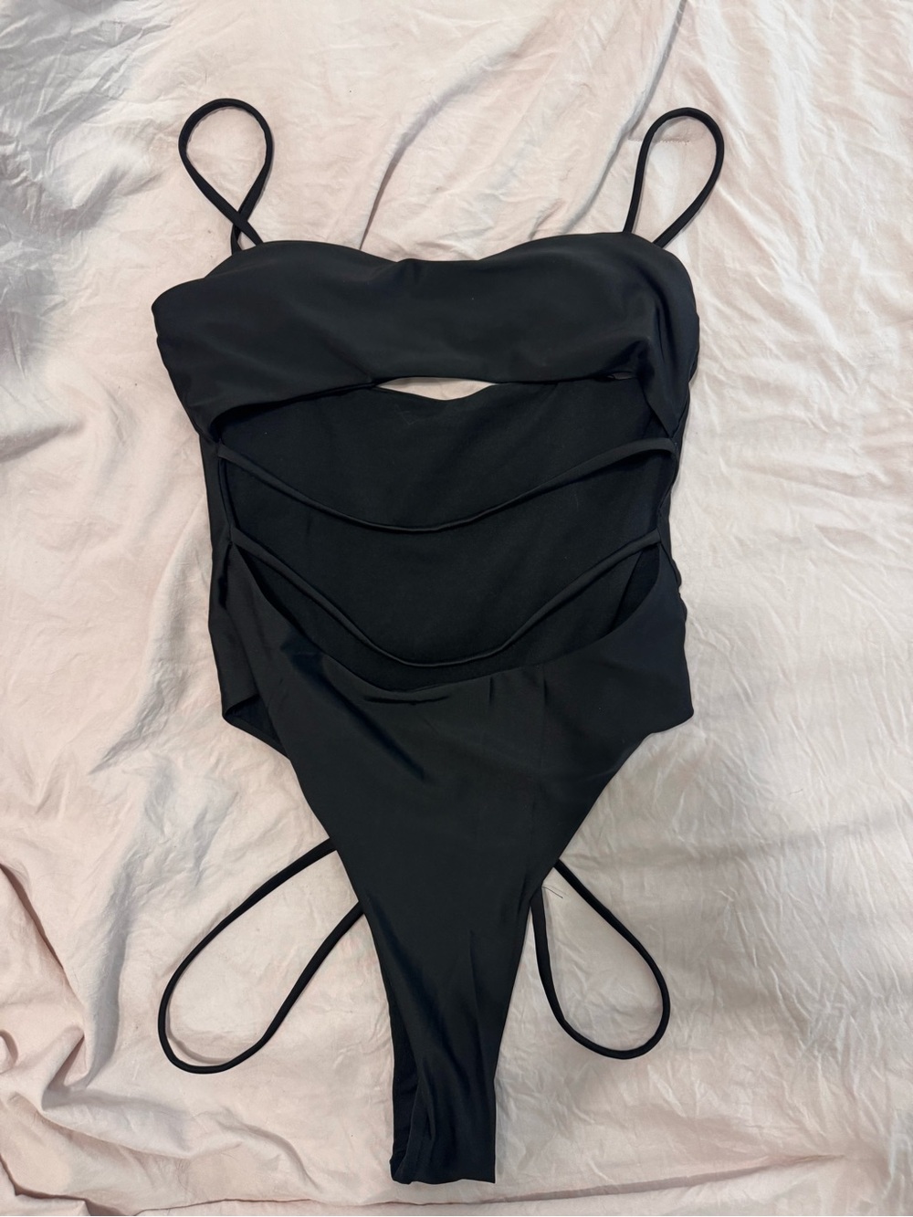 Amazon Black One-Piece Cutout Swimsuit